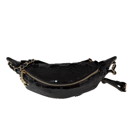 Chanel CC Waistbag Pailetten schwarz Fullset / sehr gut Chanel