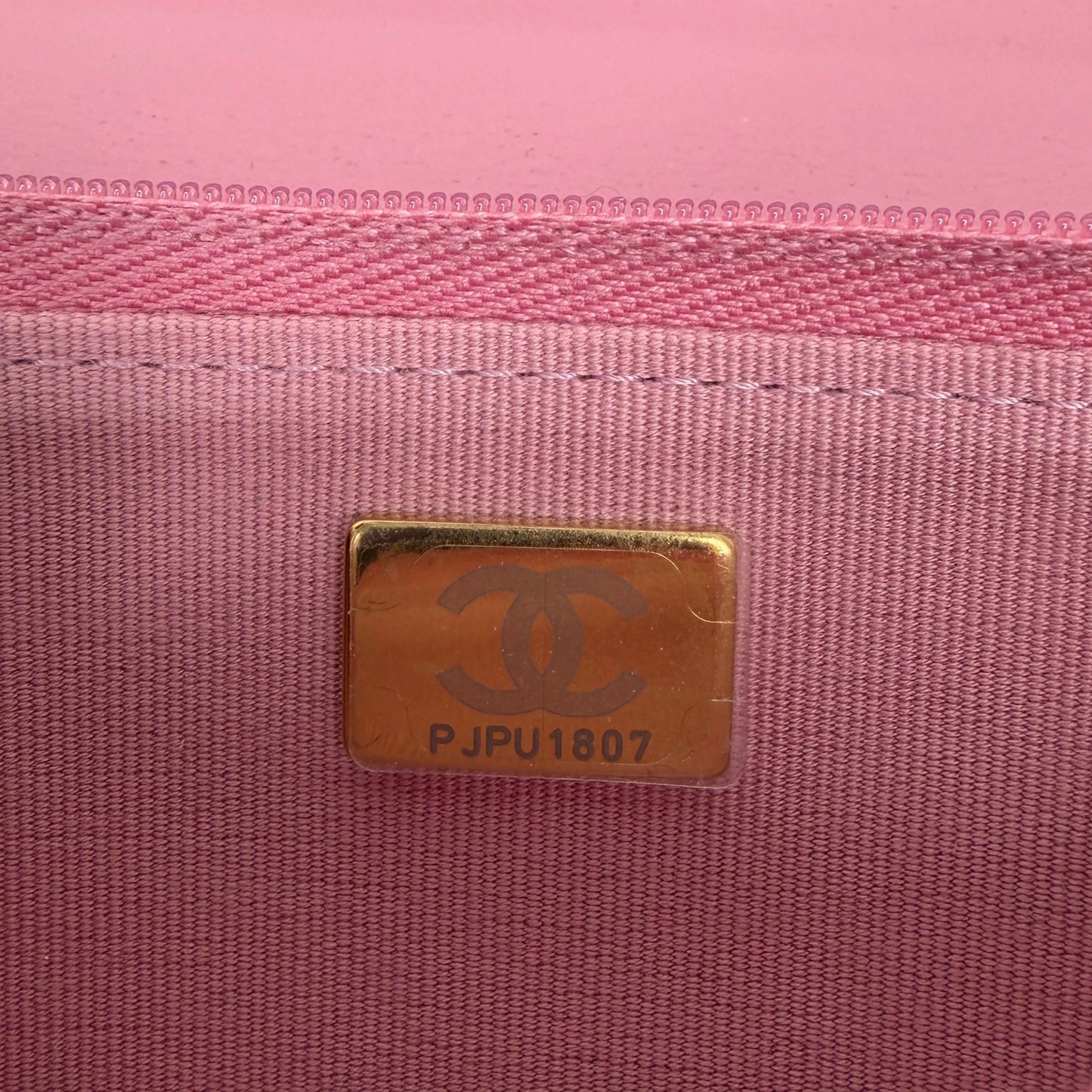 Chanel Wallet on Chain Pink glänzenes Kalbsleder Fullset / Sehr gut Chanel