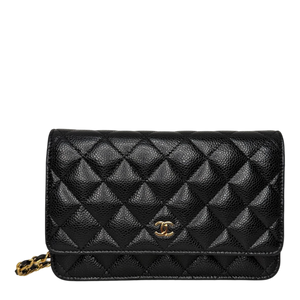 Chanel Wallet on Chain Kaviarleder schwarz GHW Chip