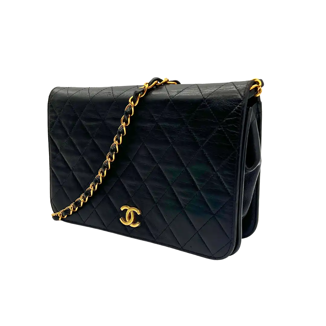 Chanel Timeless Wallet on Chain WOC Vintage Lammleder schwarz / gut Chanel