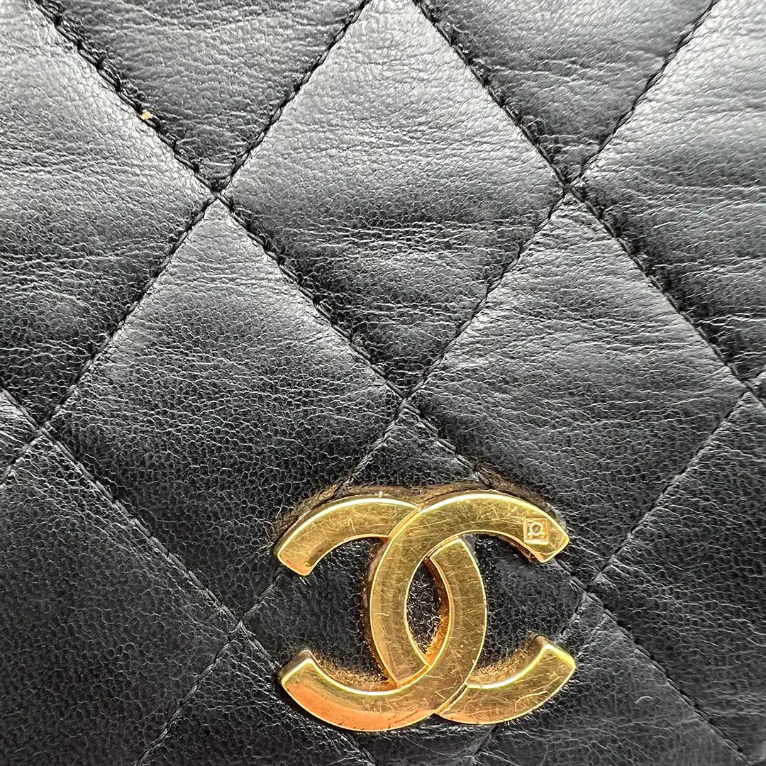 Chanel Timeless Wallet on Chain WOC Vintage Lammleder schwarz / gut Chanel