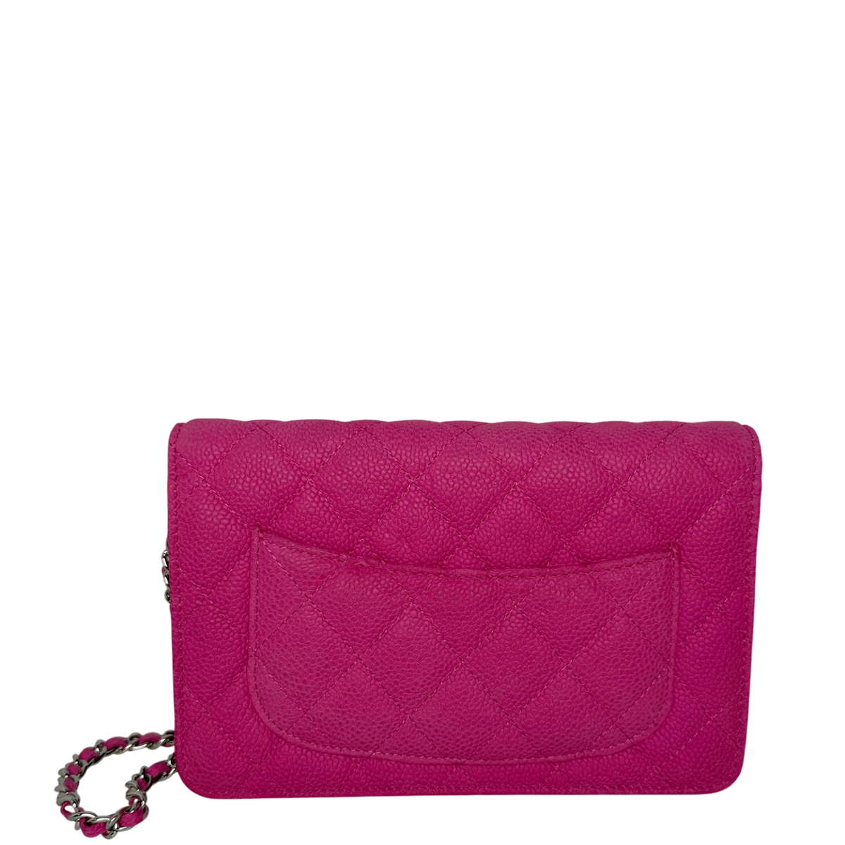 Chanel Classic Wallet on Chain WOC Caviar Pink Fuchsia Silber – Ansicht 3