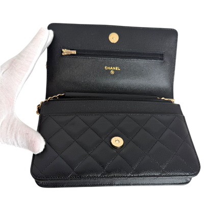 Chanel Wallet on Chain Kaviarleder schwarz GHW 2024 limited Edition Chanel