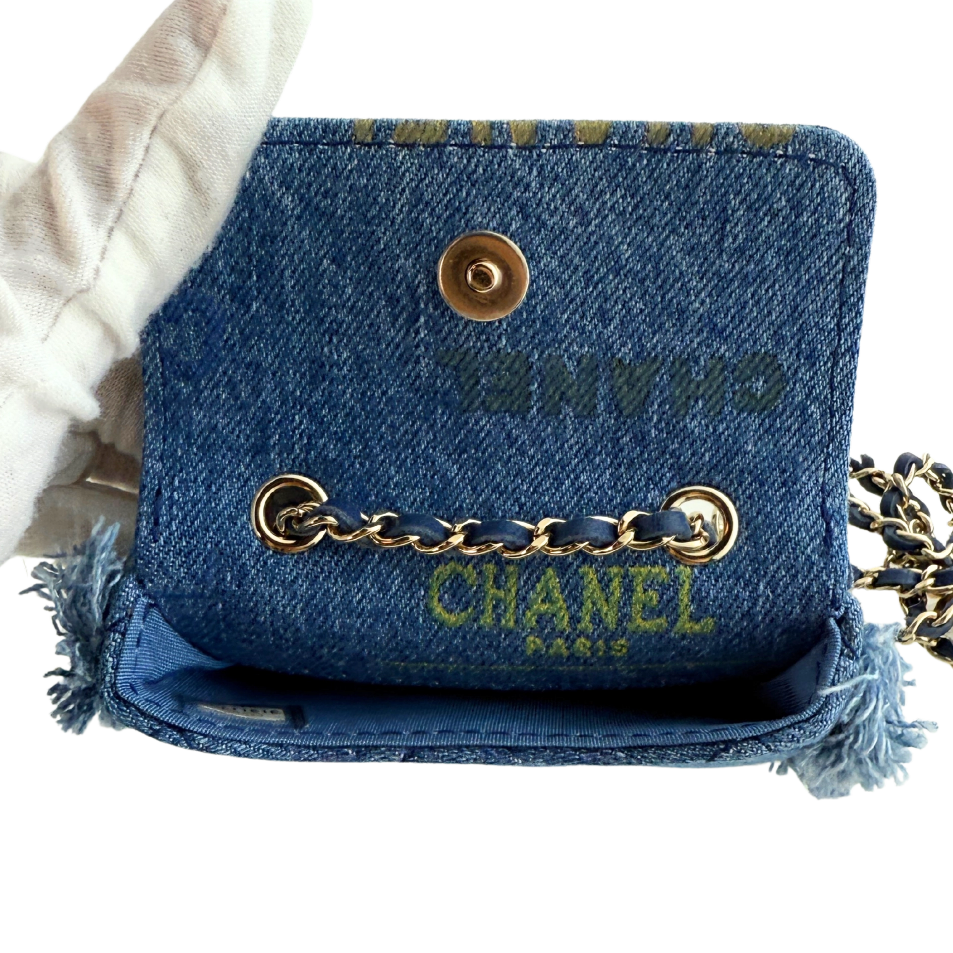Chanel Micro Flapbag Denim / neuwertig Chanel