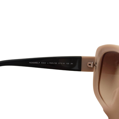 Chanel Acetate Square Frame Sonnenbrille 5322 Beige / neuwertig Chanel