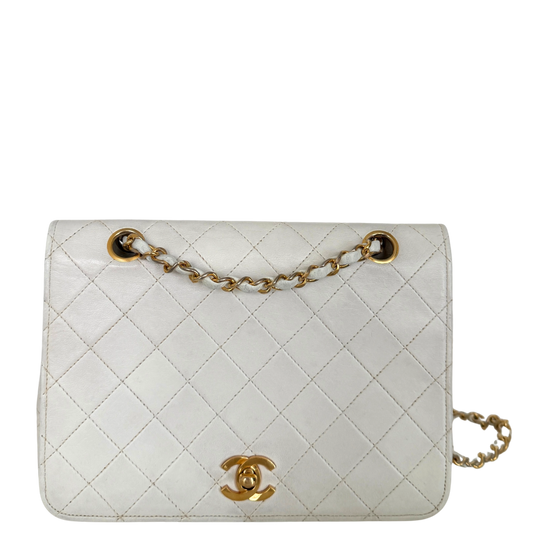 Chanel Timeless Single Flap Small Weiß / akzeptabel Chanel
