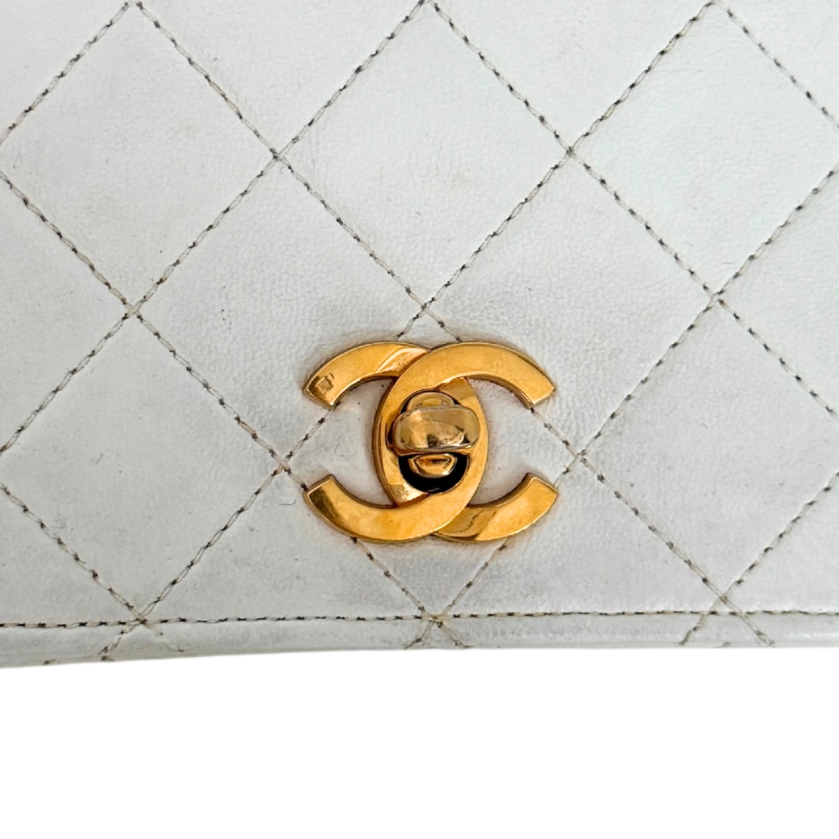 Chanel Timeless Single Flap Small Weiß / akzeptabel Chanel