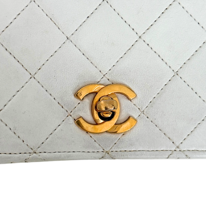 Chanel Timeless Single Flap Small Weiß / akzeptabel Chanel