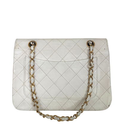 Chanel Timeless Single Flap Small Weiß / akzeptabel Chanel