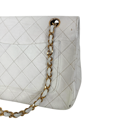 Chanel Timeless Single Flap Small Weiß / akzeptabel Chanel