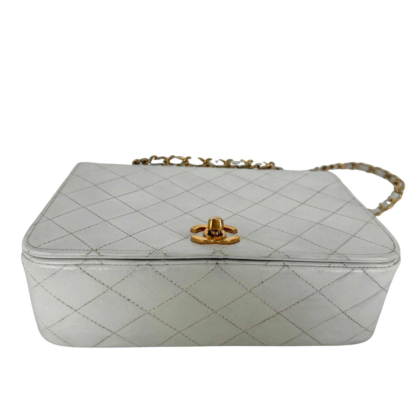 Chanel Timeless Single Flap Small Weiß / akzeptabel Chanel