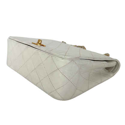 Chanel Timeless Single Flap Small Weiß / akzeptabel Chanel