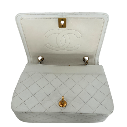 Chanel Timeless Single Flap Small Weiß / akzeptabel Chanel