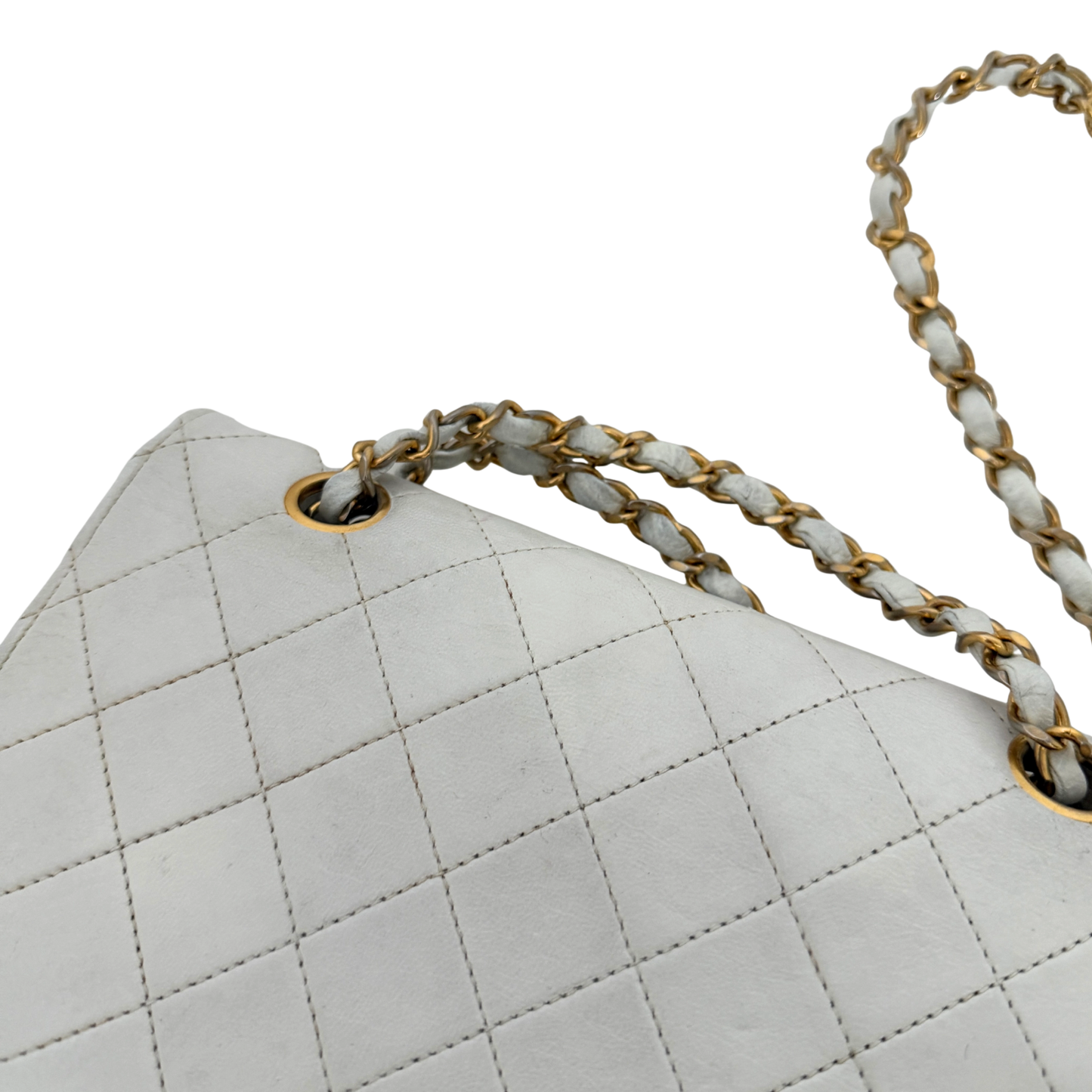 Chanel Timeless Single Flap Small Weiß / akzeptabel Chanel