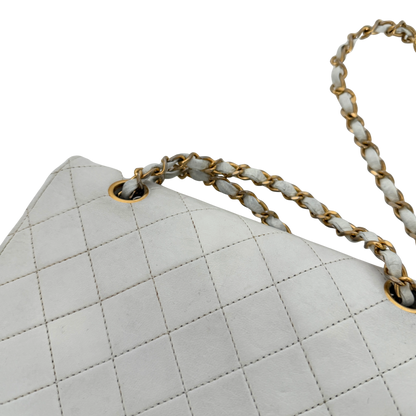 Chanel Timeless Single Flap Small Weiß / akzeptabel Chanel
