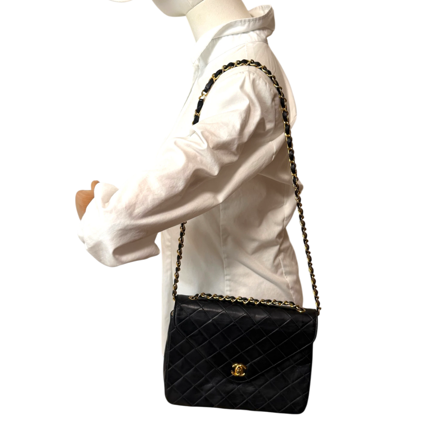 Chanel Classic Envelope Tasche Lammleder schwarz Chanel