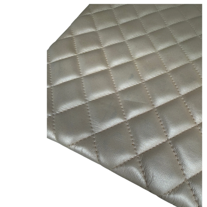 Chanel O Case Clutch Large Lammleder Beige Metallic Ruthenium Chanel