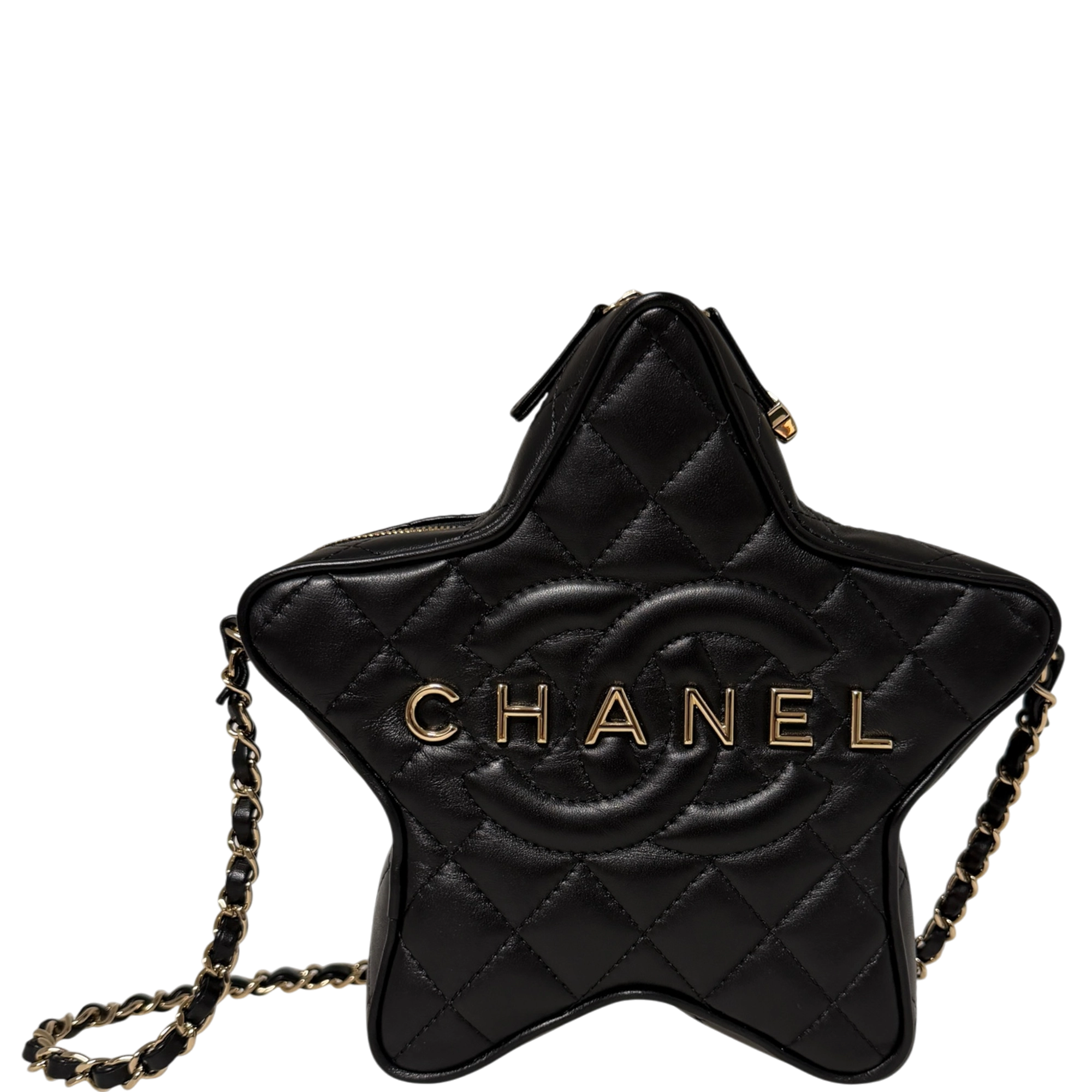 Chanl Walk of Fame Star Bag schwarz Lammleder Fullset / neuwertig Chanel