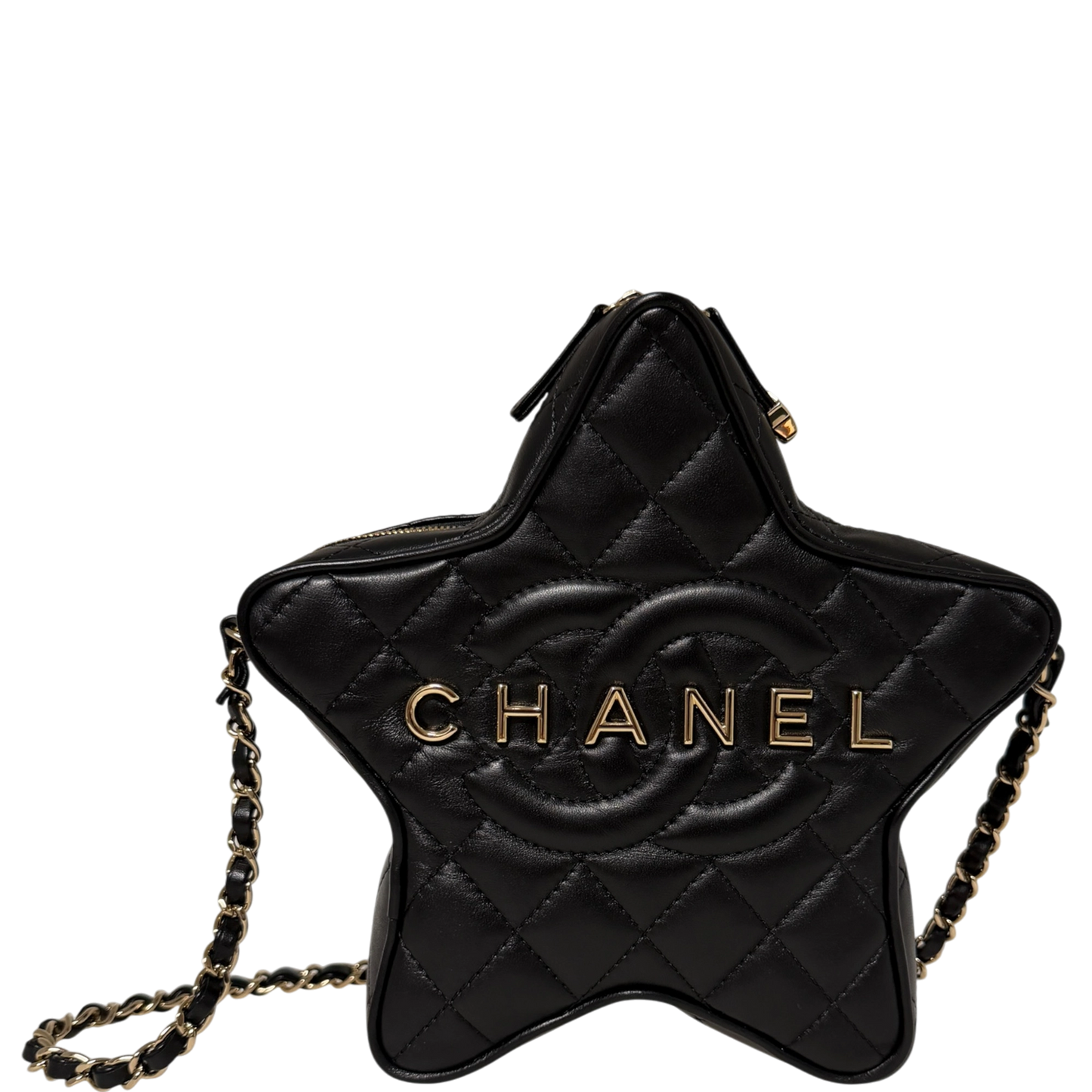 Chanl Walk of Fame Star Bag schwarz Lammleder Fullset / neuwertig Chanel
