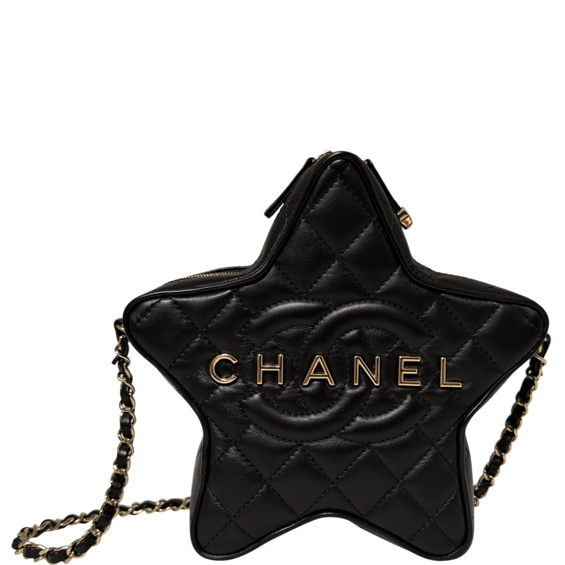 Chanl Walk of Fame Star Bag schwarz Lammleder Fullset / neuwertig Chanel
