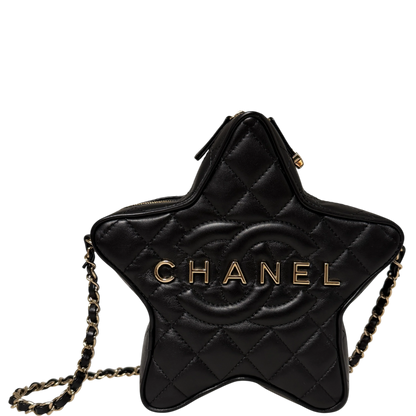 Chanl Walk of Fame Star Bag schwarz Lammleder Fullset / neuwertig Chanel