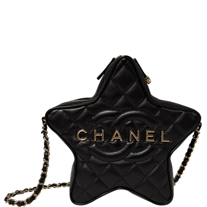 Chanl Walk of Fame Star Bag schwarz Lammleder Fullset / neuwertig Chanel