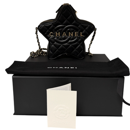 Chanl Walk of Fame Star Bag schwarz Lammleder Fullset / neuwertig Chanel