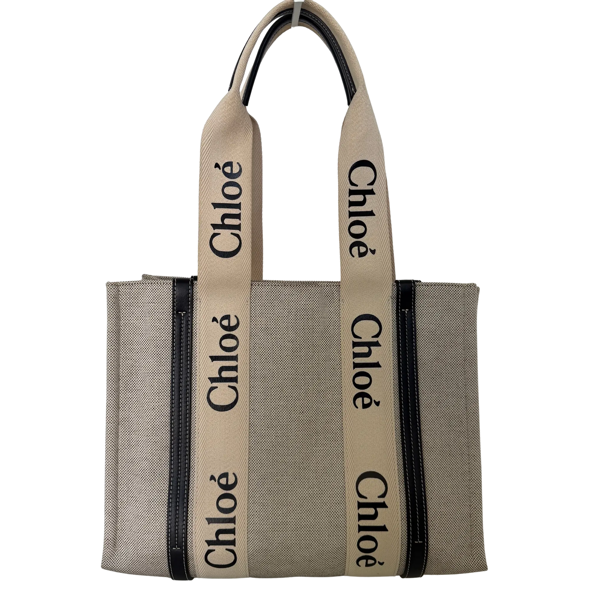 Chloé Woody Tote Bag aus Leinen beige / sehr gut Echtheitscheck