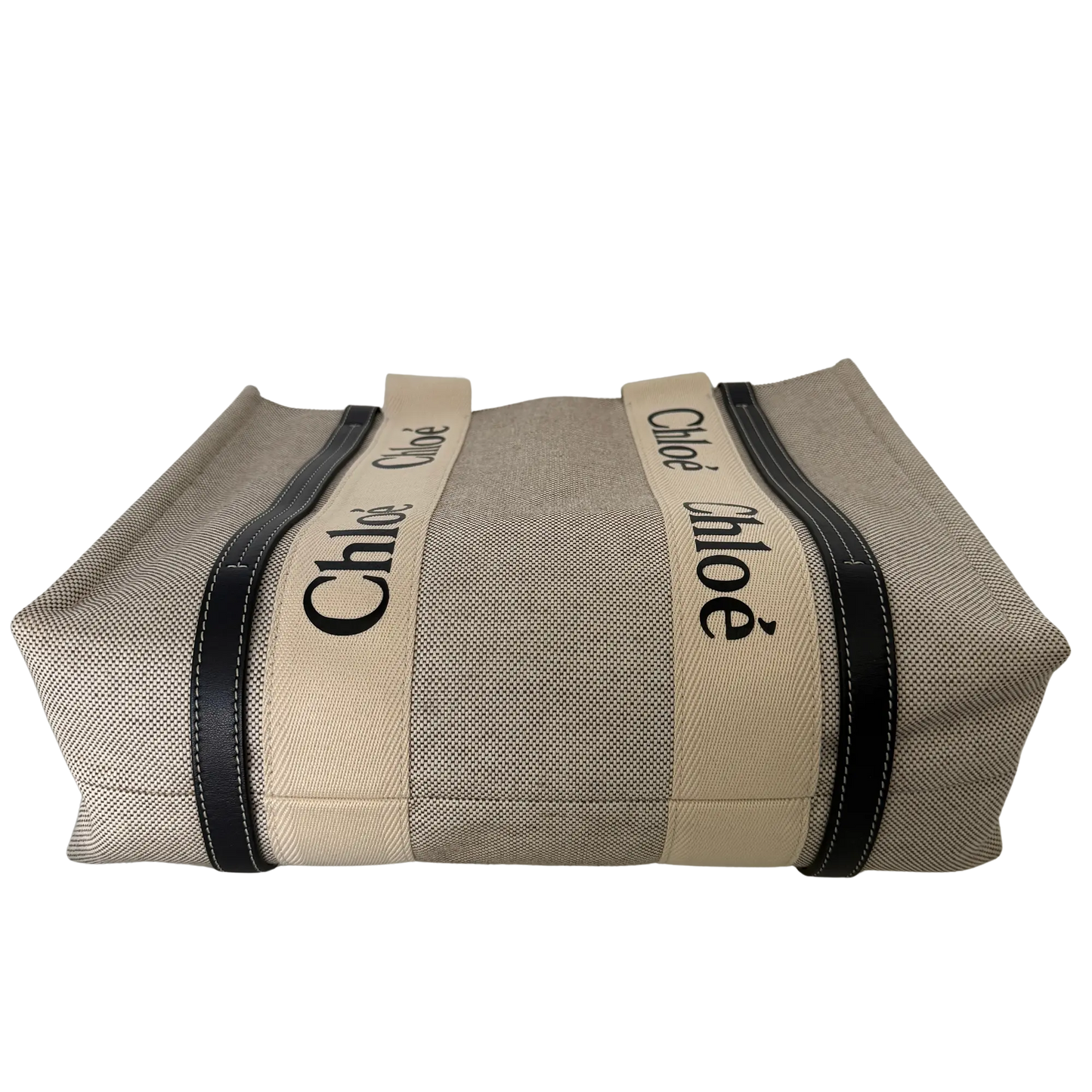 Chloé Woody Tote Bag aus Leinen beige / sehr gut Echtheitscheck
