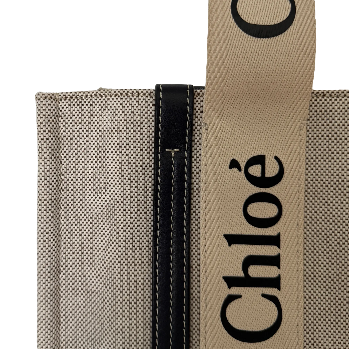 Chloé Woody Tote Bag aus Leinen beige / sehr gut Echtheitscheck