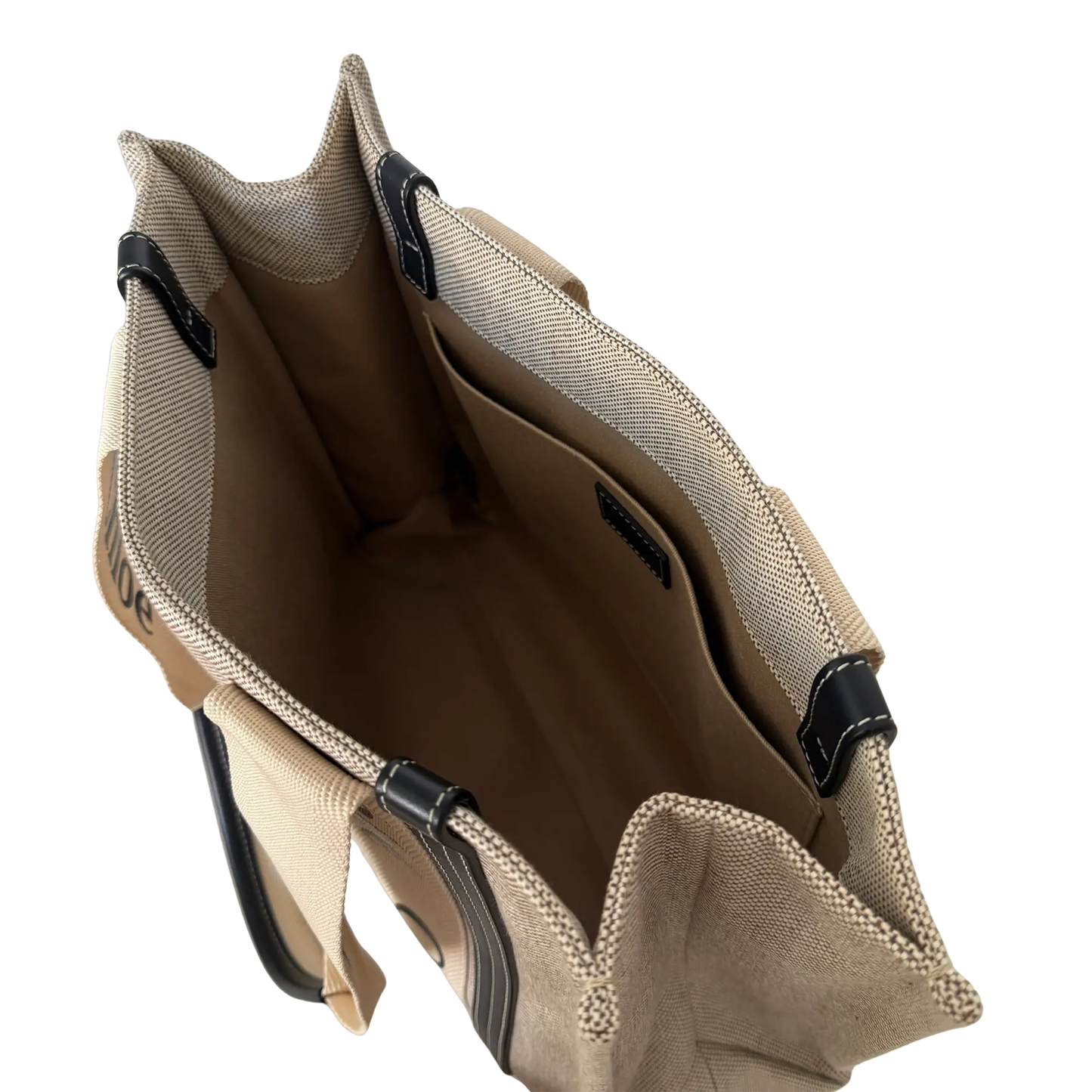 Chloé Woody Tote Bag aus Leinen beige / sehr gut Echtheitscheck