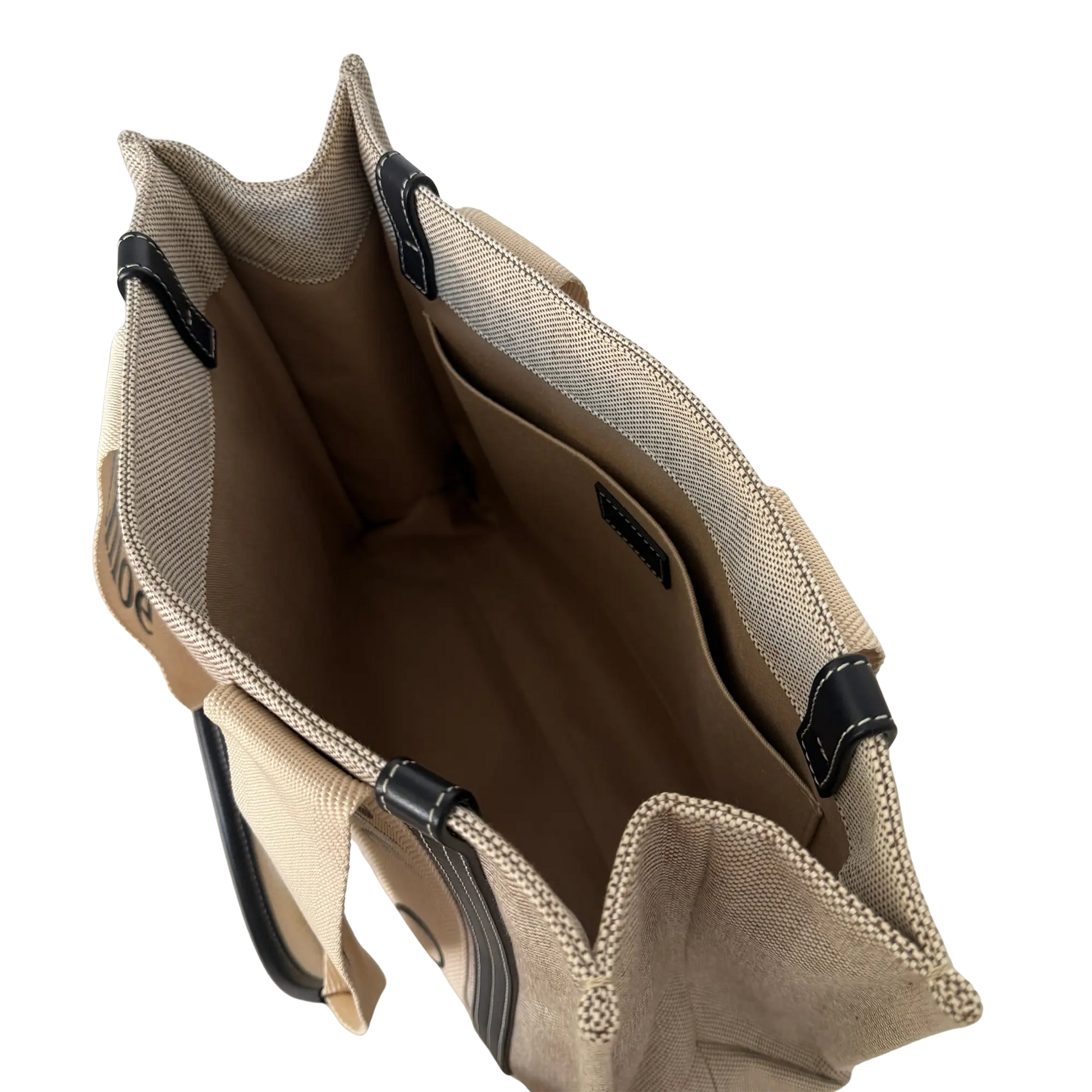 Chloé Woody Tote Bag aus Leinen beige / sehr gut Echtheitscheck