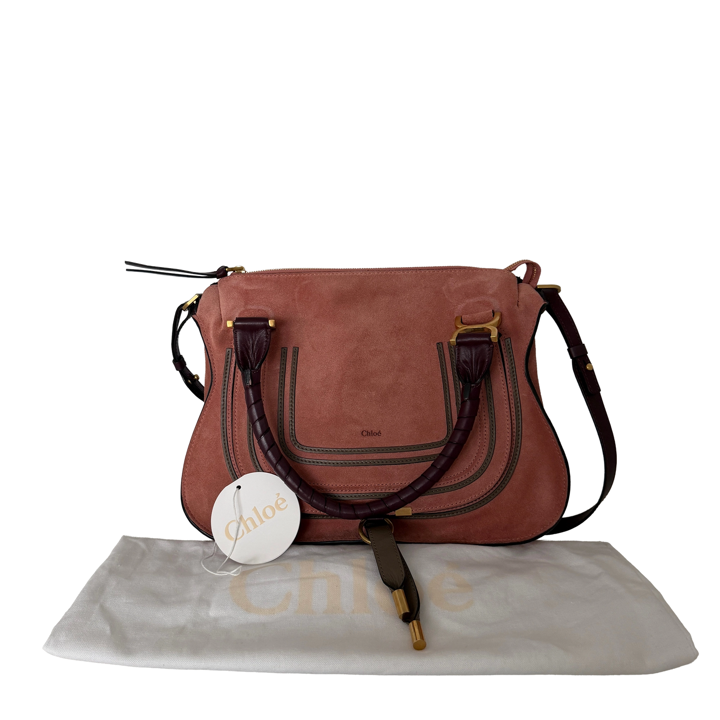 Chloé Marcie Medium Wildleder Canyon Rose / sehr gut Chloé