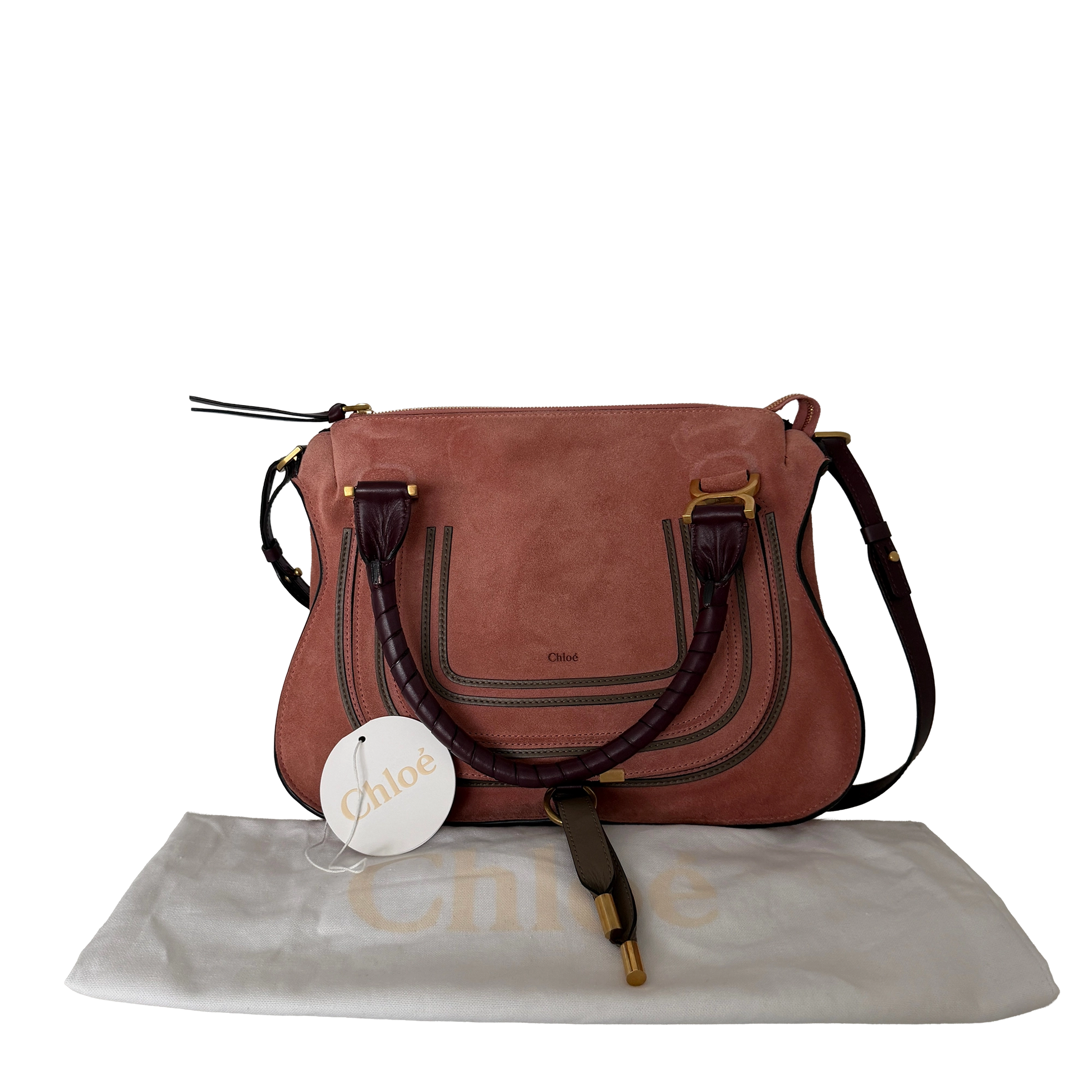 Chloé Marcie Medium Wildleder Canyon Rose / sehr gut Chloé