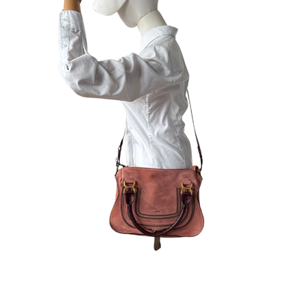 Chloé Marcie Medium Wildleder Canyon Rose / sehr gut Chloé