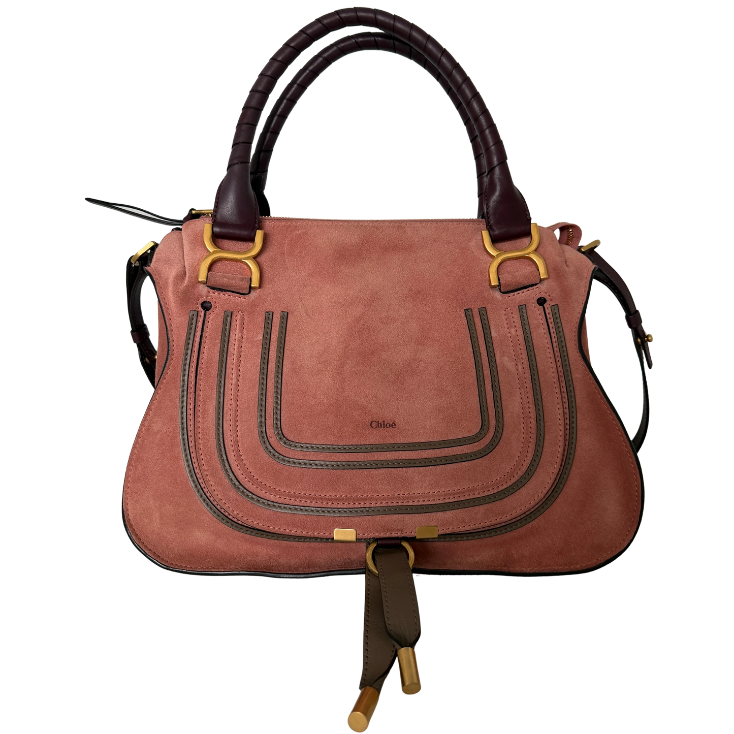 Chloé Marcie Medium Wildleder Canyon Rose / sehr gut Chloé