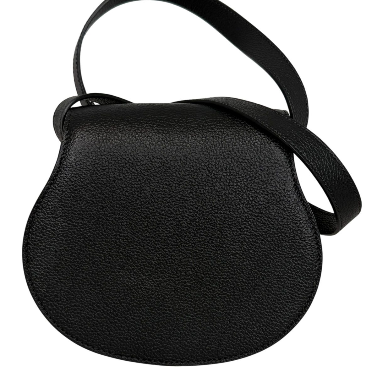 Chloé Marcie Mini Saddle Bag Leder Schwarz Gold Crossbody Chloé