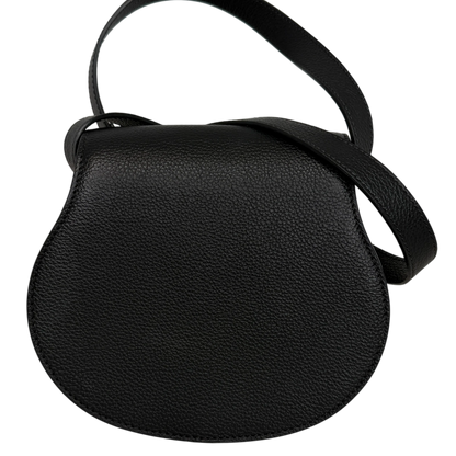 Chloé Marcie Mini Saddle Bag Leder Schwarz Gold Crossbody Chloé