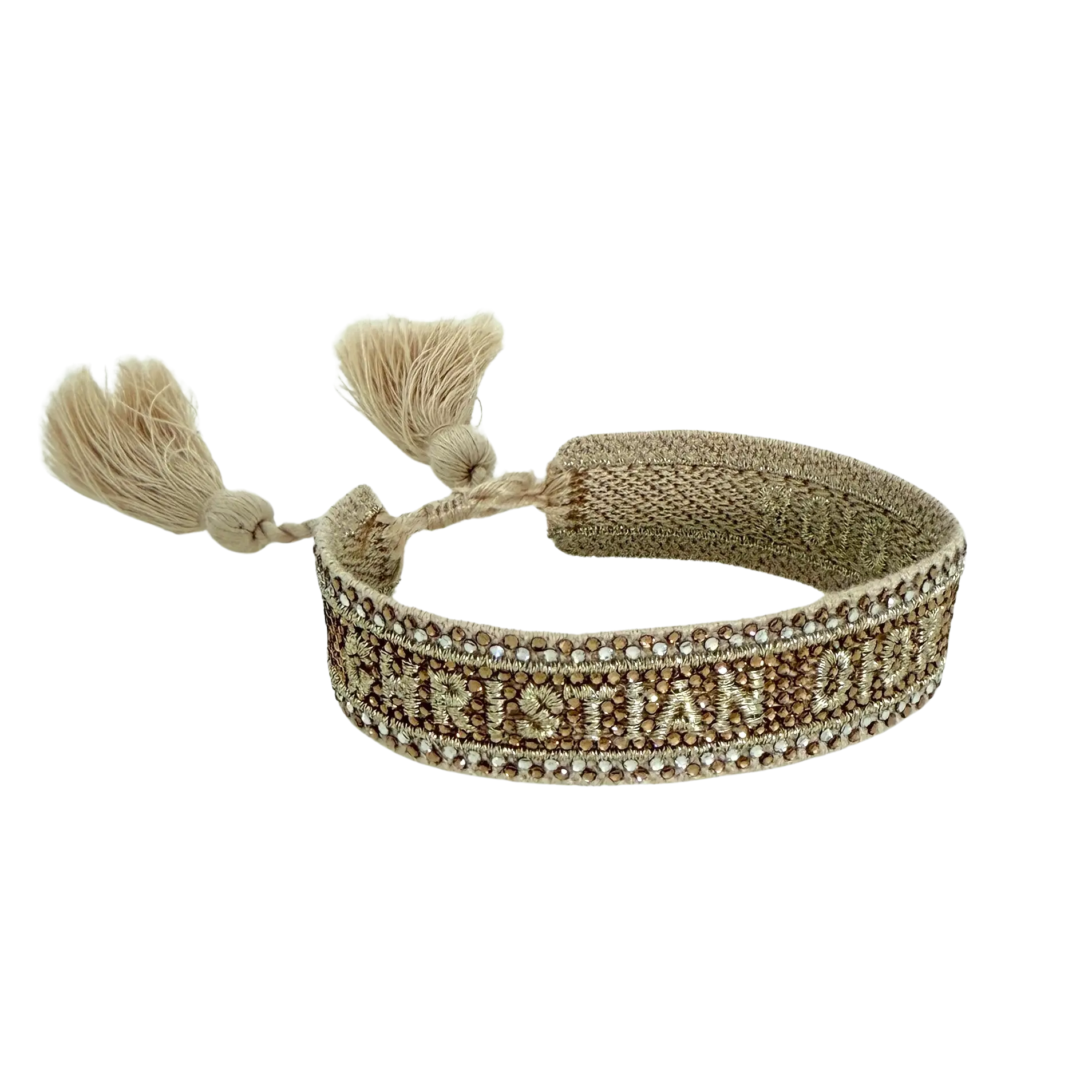 Christian Dior J´Adior Crystal Cotton & Metallic Armband Gold / sehr gut Dior