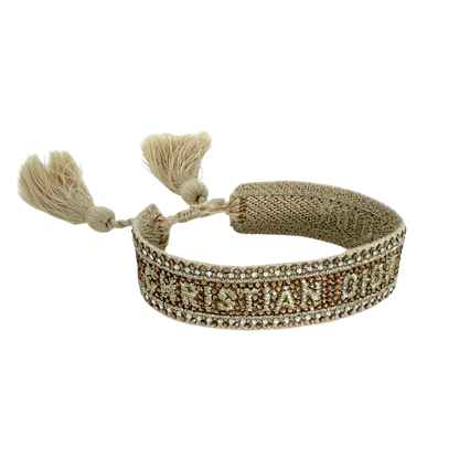 Christian Dior J´Adior Crystal Cotton & Metallic Armband Gold / sehr gut Dior