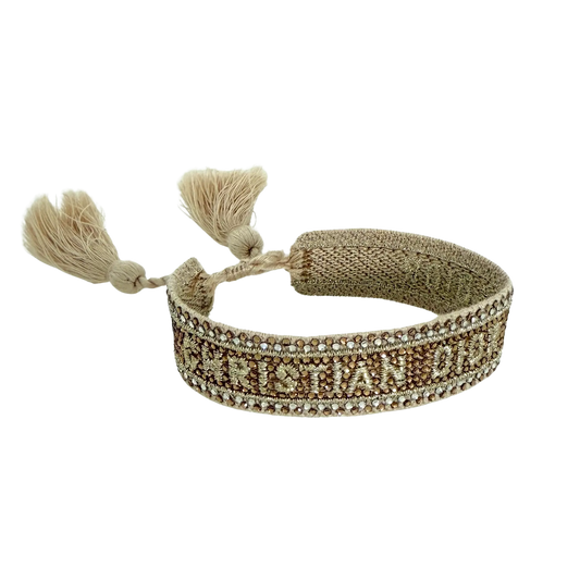 Christian Dior J´Adior Crystal Cotton & Metallic Armband Gold / sehr gut Dior