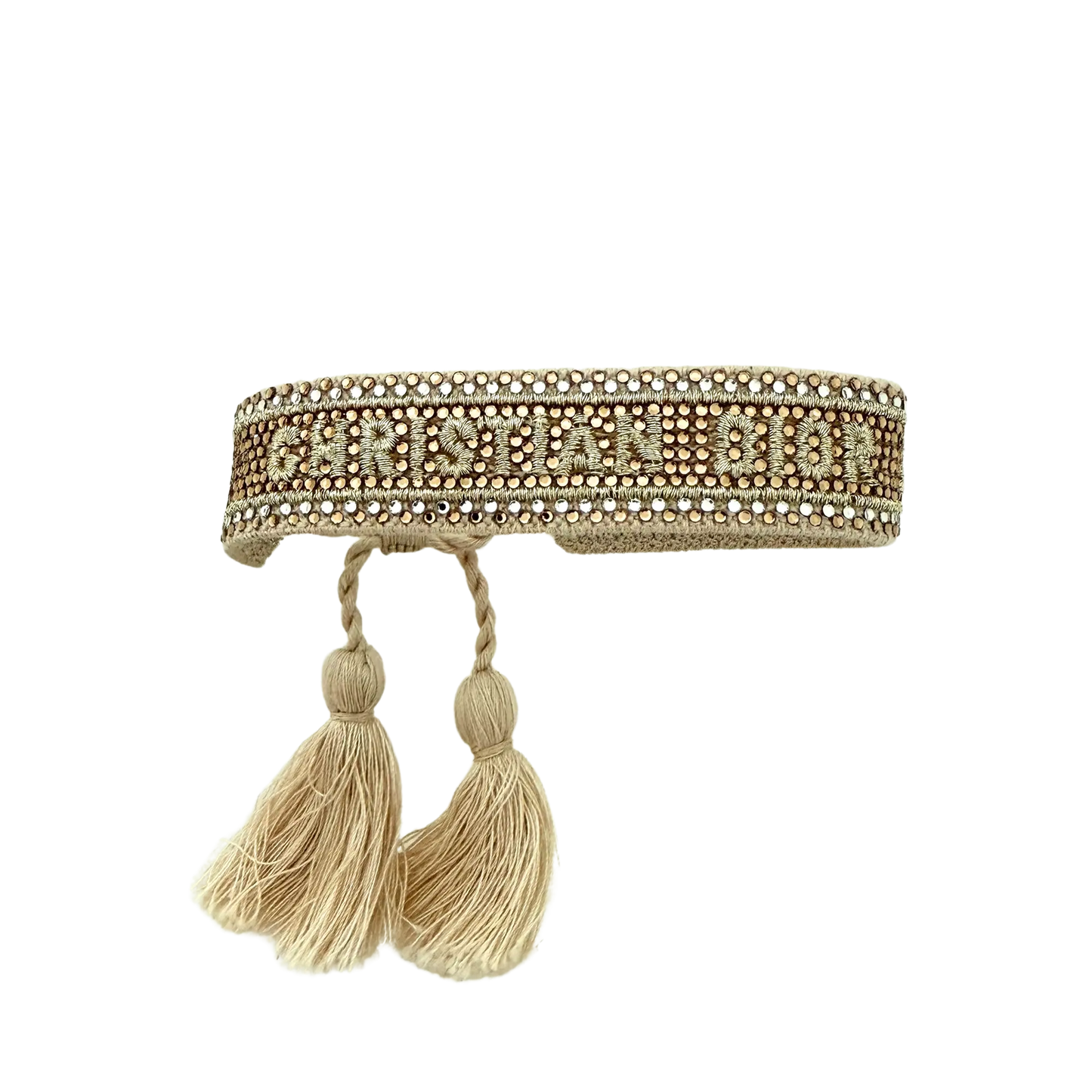 Christian Dior J´Adior Crystal Cotton & Metallic Armband Gold / sehr gut Dior