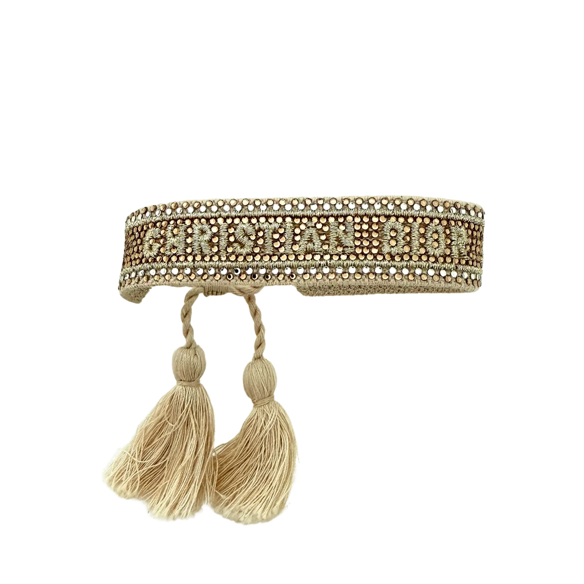 Christian Dior J´Adior Crystal Cotton & Metallic Armband Gold / sehr gut Dior
