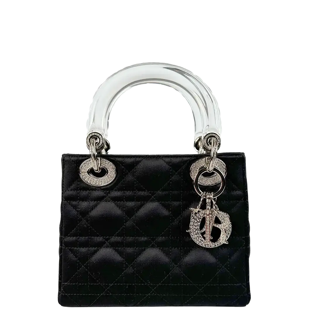 Christian Dior Mini Lady Dior schwarz Samt mit Kristallen limitiert / sehr gut Dior