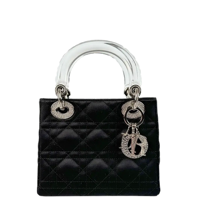 Christian Dior Mini Lady Dior schwarz Samt mit Kristallen limitiert / sehr gut Dior