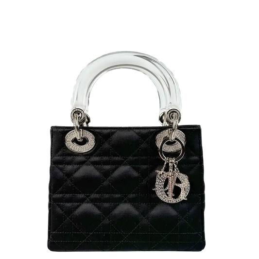 Christian Dior Mini Lady Dior schwarz Samt mit Kristallen limitiert / sehr gut Dior
