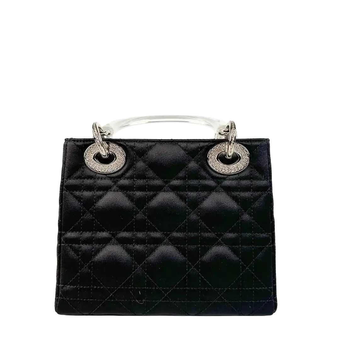 Christian Dior Mini Lady Dior schwarz Samt mit Kristallen limitiert / sehr gut Dior