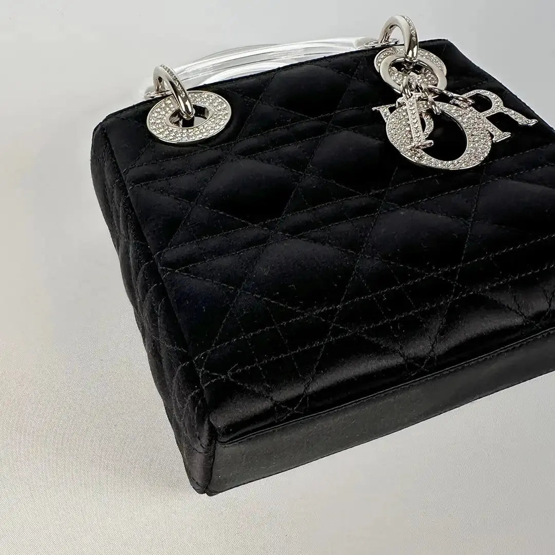 Christian Dior Mini Lady Dior schwarz Samt mit Kristallen limitiert / sehr gut Dior