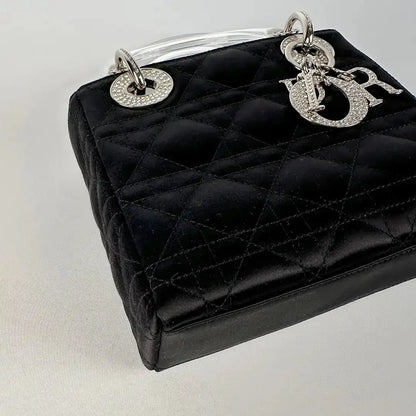 Christian Dior Mini Lady Dior schwarz Samt mit Kristallen limitiert / sehr gut Dior