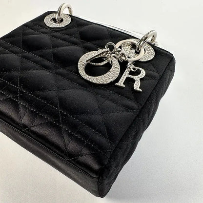 Christian Dior Mini Lady Dior schwarz Samt mit Kristallen limitiert / sehr gut Dior